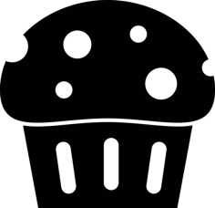 Paper Cupcake Editable Svg Line Art, Free Vectors File